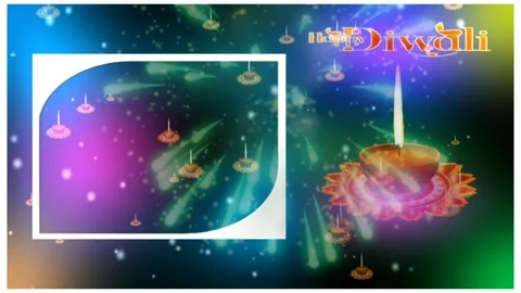 Loop motion happy diwali special and colorful particles are moving and glowing Video stock 164810580