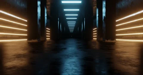 Loop motion of metal corridor. Stock Footage 162175122