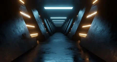 Loop motion of metal corridor. Stock Footage 162175128