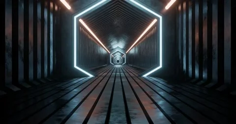 Loop motion of metal tunnel. Stock Footage 162175125