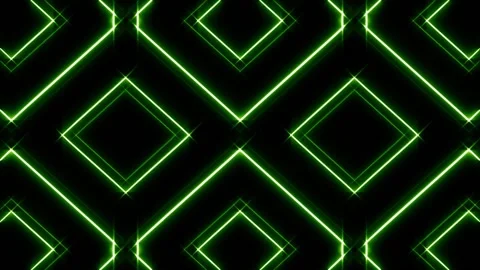 Loop motion neon green lights which are glowing Video stock 161499150