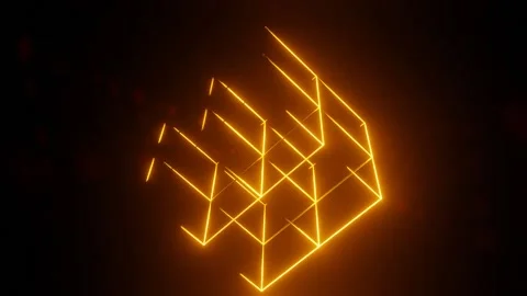 Loop motion neon lights cube with blinking motion and seamless background 스톡 동영상 165529703