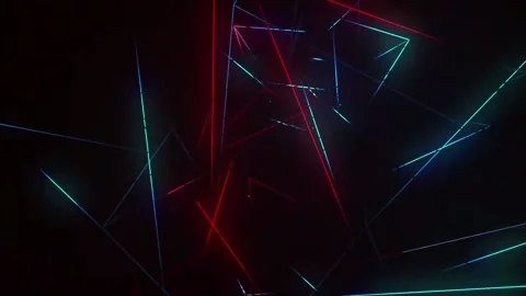 Loop motion neon red blue lights are moving and glowing Видео 163740867