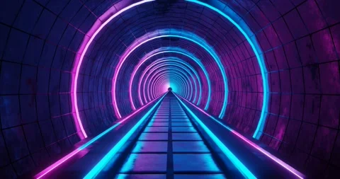 Loop motion of neon tunnel. Stock Footage 160836906