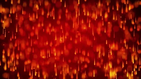 Loop motion red warm particles are glowing and falling Video stock 163647822