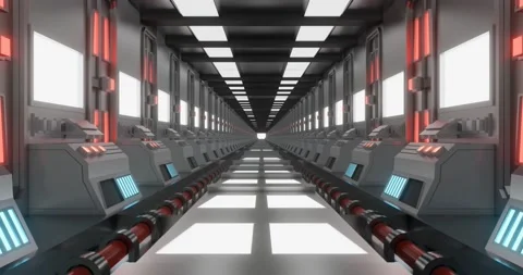 Loop motion of sci-fi corridor. Stock Footage 152547004