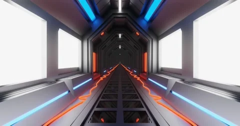 Loop motion of sci-fi corridor. Stock Footage 152547012