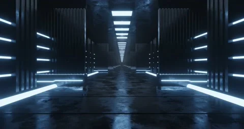Loop motion of sci-fi corridor. Stock Footage 159720511