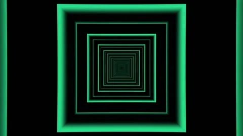Loop motion squares shape tunnel lights are moving and glowing Stock Footage 164810333