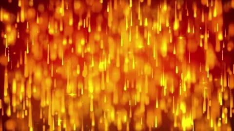 Loop motion yellow lights particles are glowing and falling Stock Footage 163647825