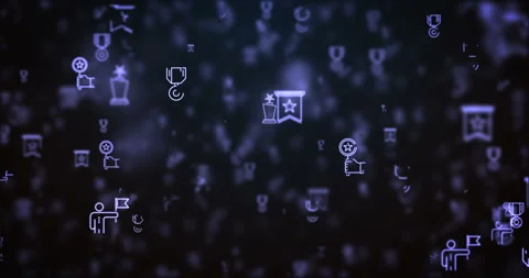 Loop moved award icons background Stock Footage 85853734