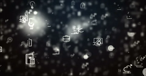 Loop moved business icons background Stock Footage 85895350