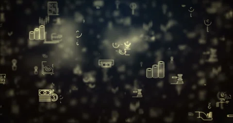 Loop moved finance icons background Video stock 85895833