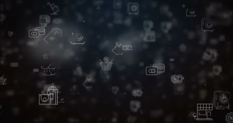 Loop moved shopping icons background Stock Footage 85963943