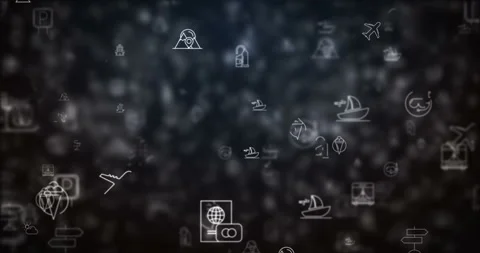 Loop moved travel icons background Stock Footage 89102974