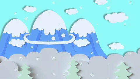 Loop movement of 3d graphic background, illustration paper cut for Christmas and Video stock 121677022