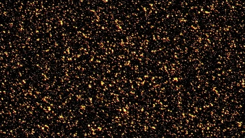 Loop moving gold stars particles on blac... | Stock Video | Pond5