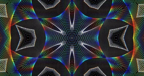Loop of Multicolor Futuristic Techno Lines Symmetrical Tech Pattern Motion Stock Footage 165931861