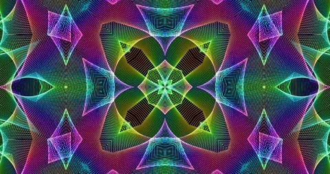 Loop of Multicolor Futuristic Techno Lines Symmetrical Tech Pattern Motion Stock Footage 165940892