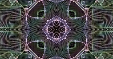 Loop of Multicolor Futuristic Techno Lines Symmetrical Tech Pattern Motion Stock Footage 165941130