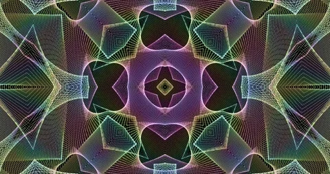 Loop of Multicolor Futuristic Techno Lines Symmetrical Tech Pattern Motion Stock Footage 165941545