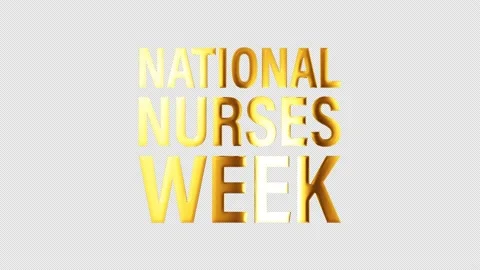 Loop NATIONAL NURSES WEEK golden text isolate banner Stock Footage 154955252