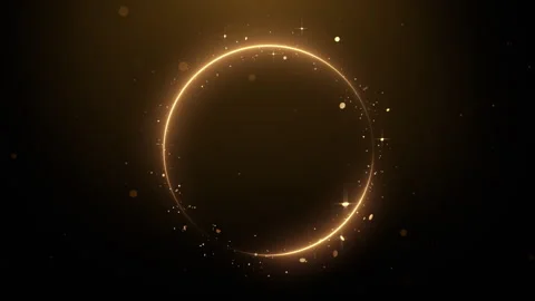 Loop neon Circle Overflowing with Sparkling Glitter Stock Footage 296007949