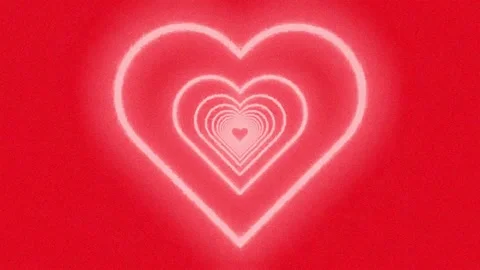 Loop Neon Heart Tunnel Animation Red Background abstract love concept animated 動画素材 328088612