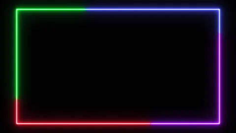 Loop neon light glow border rectangle frame shape by modern graphic effect Stock Footage 202245859