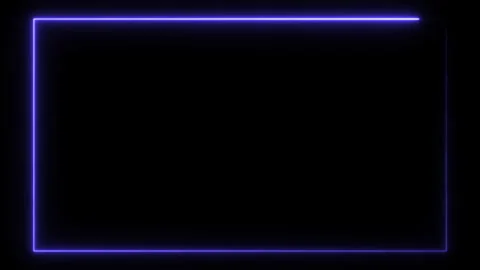 Loop neon shiny border frame modern graphic illustration effect Video stock 202238025
