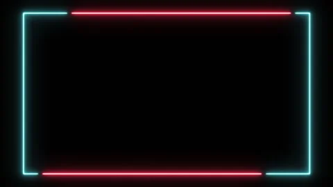 Loop neon shiny border frame modern graphic illustration effect Video stock 202240497