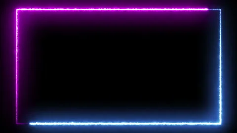 Loop neon shiny border frame modern graphic illustration effect Video stock 202240729