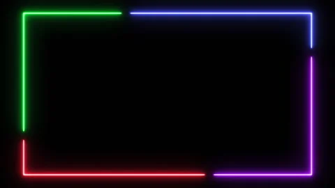 Loop neon shiny border frame modern graphic illustration effect Video stock 202242597