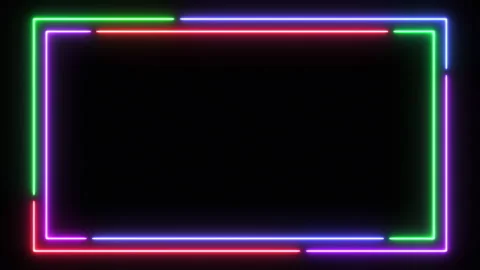 Loop neon shiny border frame modern graphic illustration effect Video stock 202242767