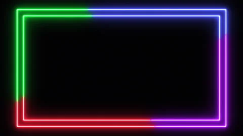 Loop neon shiny border frame modern graphic illustration effect Stock Footage 202242806