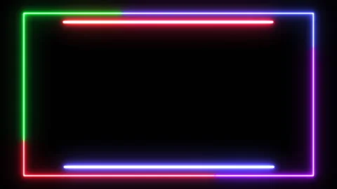 Loop neon shiny border frame modern graphic illustration effect Video stock 202244885