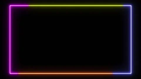 Loop neon shiny border frame modern graphic illustration effect Video stock 202245156
