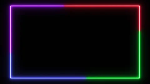 Loop neon shiny border frame modern graphic illustration effect Video stock 202245293