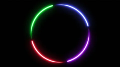 Loop neon shiny circle futuristic geometric graphic motion footage Video stock 202244439