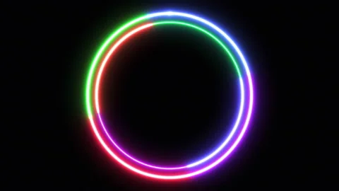 Loop neon shiny circle futuristic geometric graphic motion footage Stock Footage 202244614