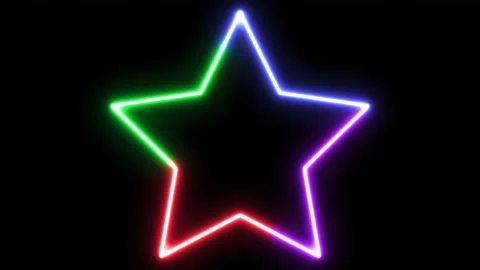 Loop neon shiny star futuristic geometric graphic motion footage Video stock 202244559