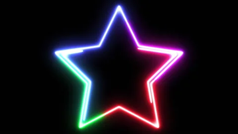 Loop neon shiny star futuristic geometric graphic motion footage Stock Footage 202244830