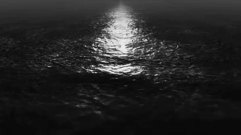 LOOP - Night Ocean light - Noir Stock Footage 69123236