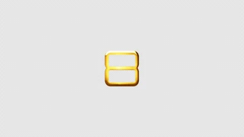 Loop Number Eight golden shine light motion text Stock Footage 242504684