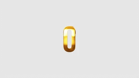 Loop Number Zero gold text shine light motion animation Stock Footage 243098218
