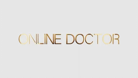 Loop Online Doctor gold text shine light motion title Stock Footage 262056086