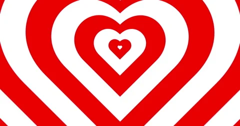 Loop optical illusion heart background. Moving hypnotic heart pattern in fast Stock Footage 261910238