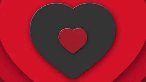 Loop Optical Illusion Heart Background Moving Hypnotic Heart Pattern in Fast Stock Footage 264898095