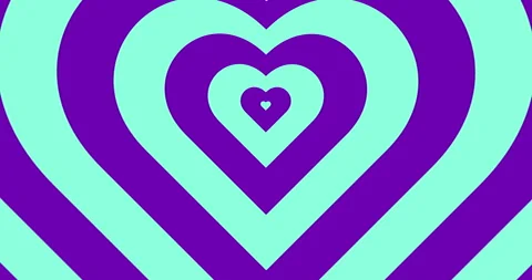 Loop optical illusion heart background. Moving hypnotic heart pattern in fast Stock Footage 270440679