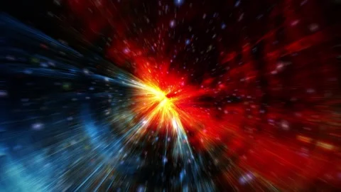 Loop orange blue orion nebula stars space travel abstract background Stock Footage 311707041